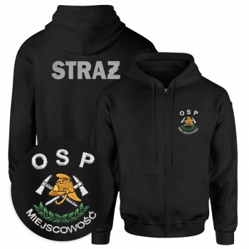 Bluza rozpinana OSP haft + miejscowość (NOWE LOGO)