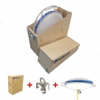 Oświetlenie pola akcji PowerDisk moc 50 000 lm 230V zestaw +  torba lub skrzynia + zawiesie