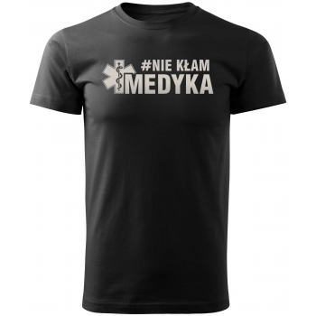 Koszulka T-shirt wzór odblaskowy #NIE KŁAM MEDYKA 3 kolory do wyboru