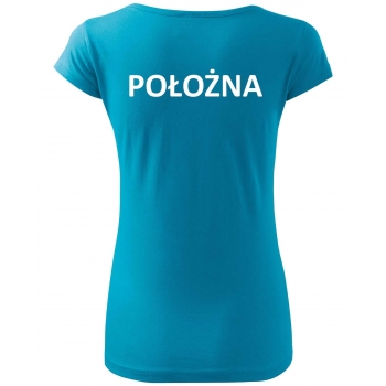 Koszulka medyczna damska z nadrukiem - POŁOŻNA