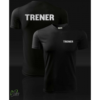 Koszulka termoaktywna T-shirt TRENER | CZARNA