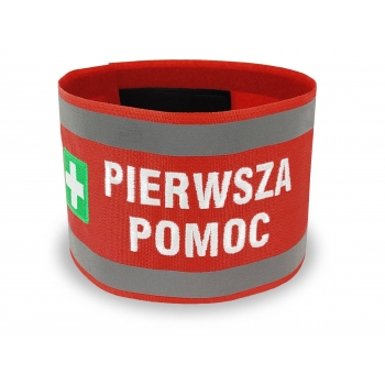 Odblaskowa opaska PIERWSZA POMOC - 10 cm