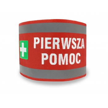 Odblaskowa opaska PIERWSZA POMOC - 10 cm