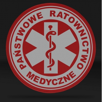 PAŃSTWOWE RATOWNICTWO MEDYCZNE naszywka odblaskowa z eskulapem różne wersje i kolory