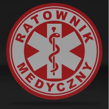 RATOWNIK MEDYCZNY naszywka odblaskowa z eskulapem różne wersje i kolory