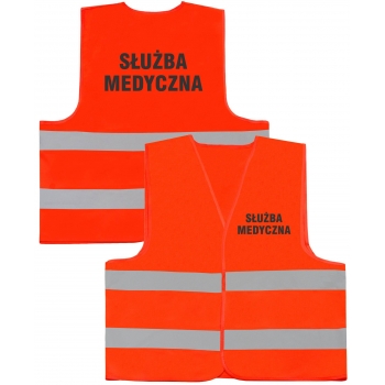 SŁUŻBA MEDYCZNA kamizelka odblaskowa pomarańczowy lub  żółty neonowy