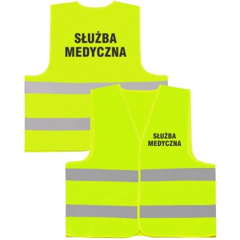 SŁUŻBA MEDYCZNA kamizelka odblaskowa pomarańczowy lub  żółty neonowy