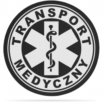 TRANSPORT MEDYCZNY naszywka odblaskowa z eskulapem różne wersje i kolory