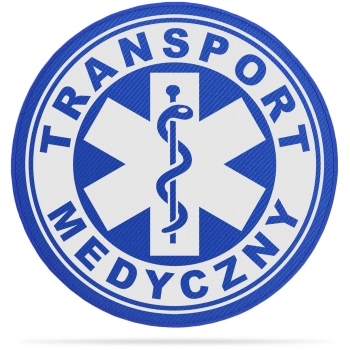 TRANSPORT MEDYCZNY naszywka odblaskowa z eskulapem różne wersje i kolory