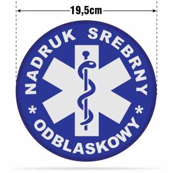 TRANSPORT MEDYCZNY naszywka odblaskowa z eskulapem różne wersje i kolory
