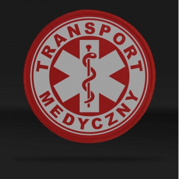 TRANSPORT MEDYCZNY naszywka odblaskowa z eskulapem różne wersje i kolory