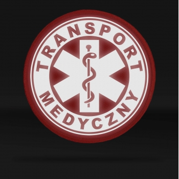 TRANSPORT MEDYCZNY naszywka odblaskowa z eskulapem różne wersje i kolory