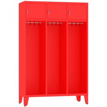 Szafa strażacka trzysegmentowa na nogach STRN400/3b - bez uchwytu na hełm