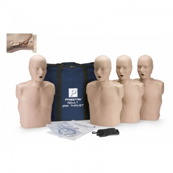 4 SZT. FANTOM Z RUCHOMĄ SZCZĘKĄ TORS OSOBY DOROSŁEJ CPR-AED ZE WSKAŹNIKIEM W TORBIE TRANSPORTOWEJ PRESTAN