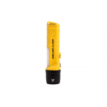 Latarka ręczna, DURA LIGHT 2.2, 400lm + światło boczne COB biało - czerwone, bateryjna (3xAA), (pasek na rękę), blister