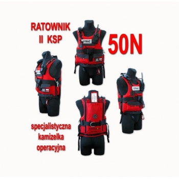 Kamizelka asekuracyjna RATOWNIK II KSP 2014 z kieszenią na rzutkę i radio