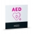 Tablica AED mała zielona lub różowa 26 cm x 26 cm